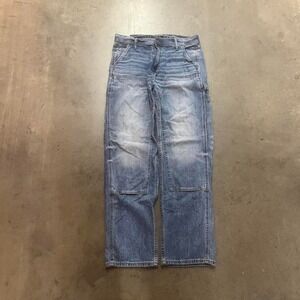 American eagle men's blue double knee carpenter jeans workwear 30‎